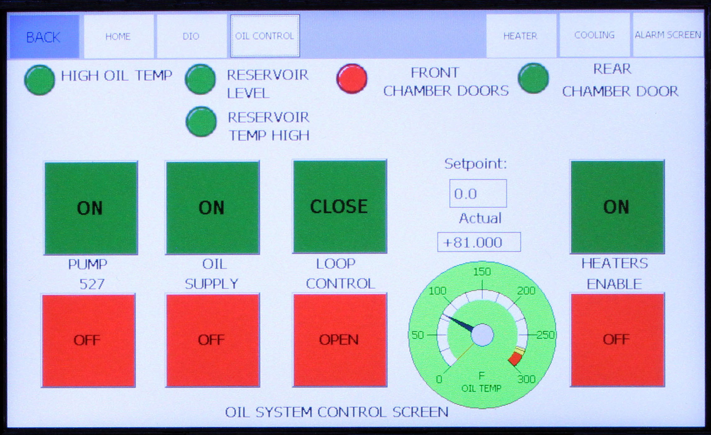 3076 Gearbox Oil Flow Test Stand Screenshot